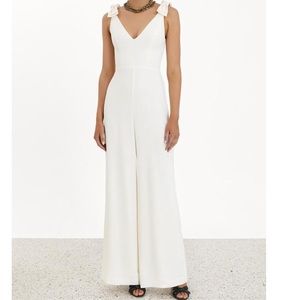 NWT Zimmerman white espionage bow jumpsuit size 2